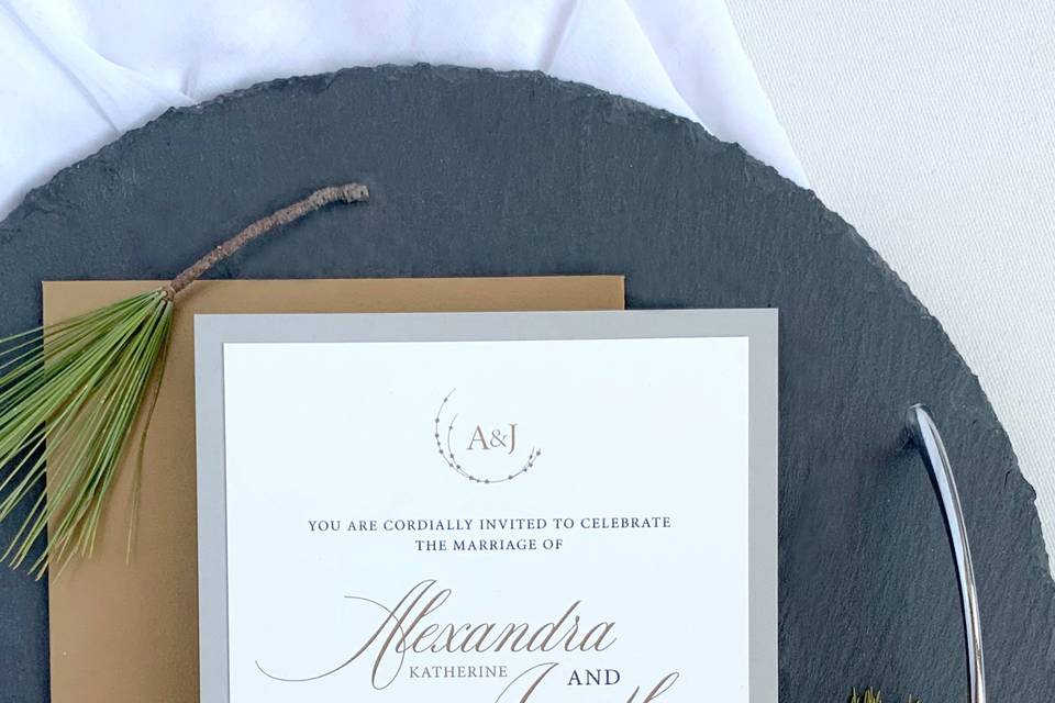 Simple and rustic invitation