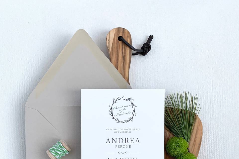 Simple and rustic invitation