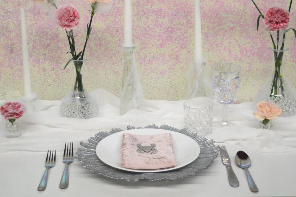 Pink and silver decor