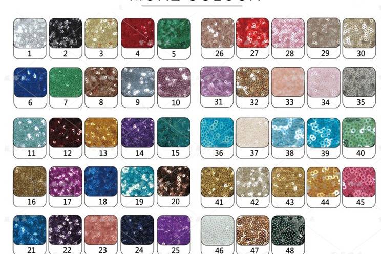 Sequin Table cloth Colors