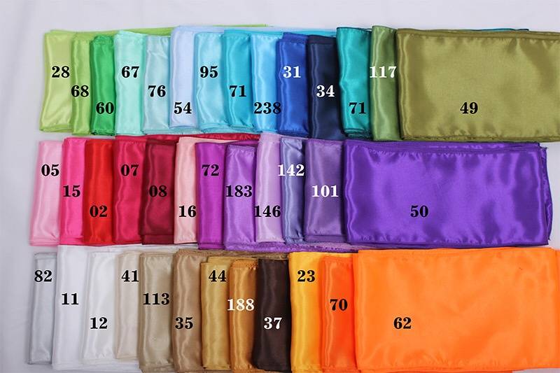 Satin table cloth colours