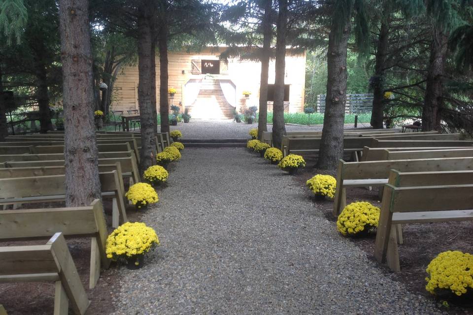 Aisle leading to Barn