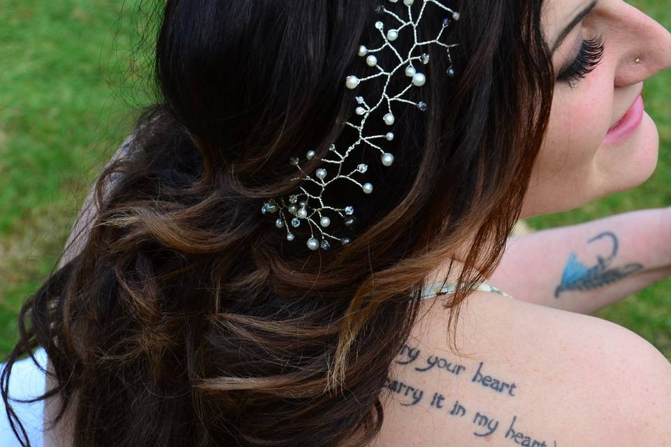 Back view of hair piece