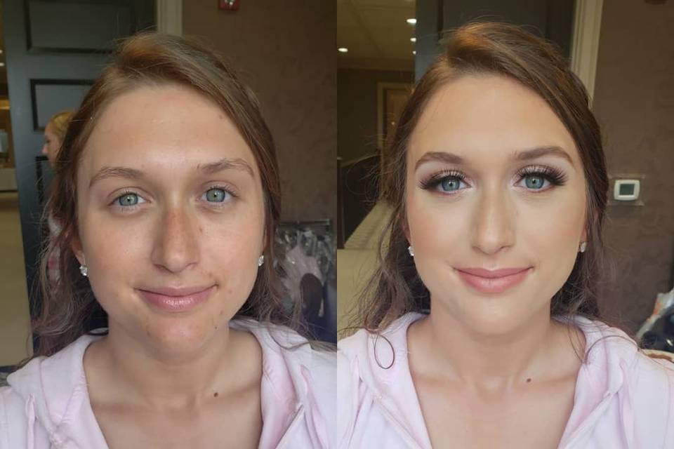 Before and after makeup