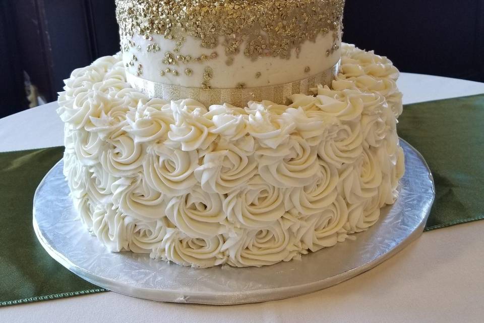 Gold Sequence Bridal Cake