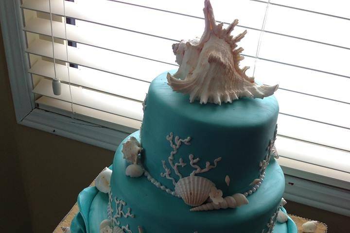 Beach Bridal Cake