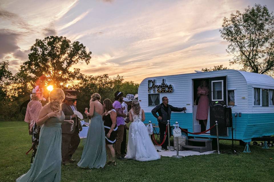 Camper Photo Booth at a weddin