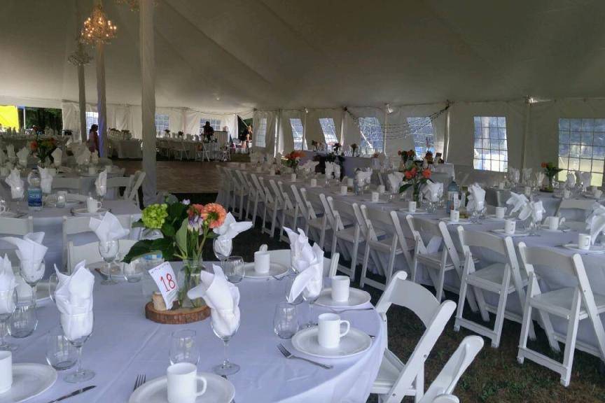 Tent wedding reception