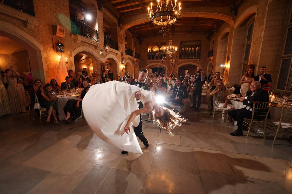 Bride and groom first dance