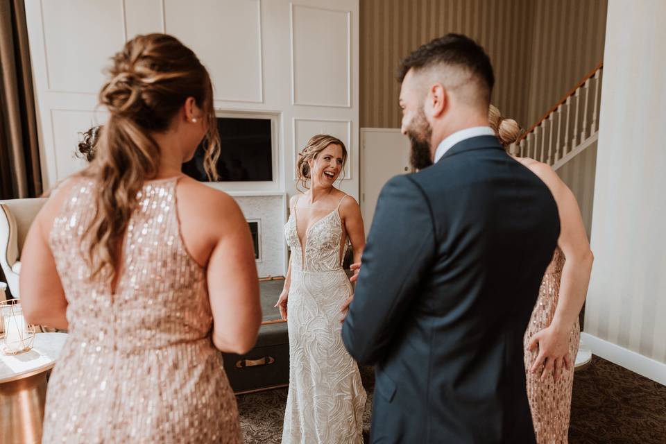 Edmonton bride smiling