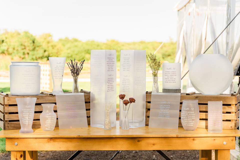 Frosted Vases with Vinyl Names