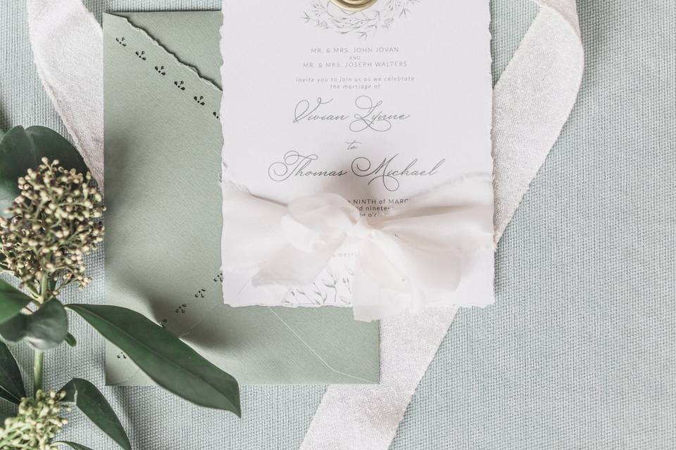 Silk Ribbon Invitation