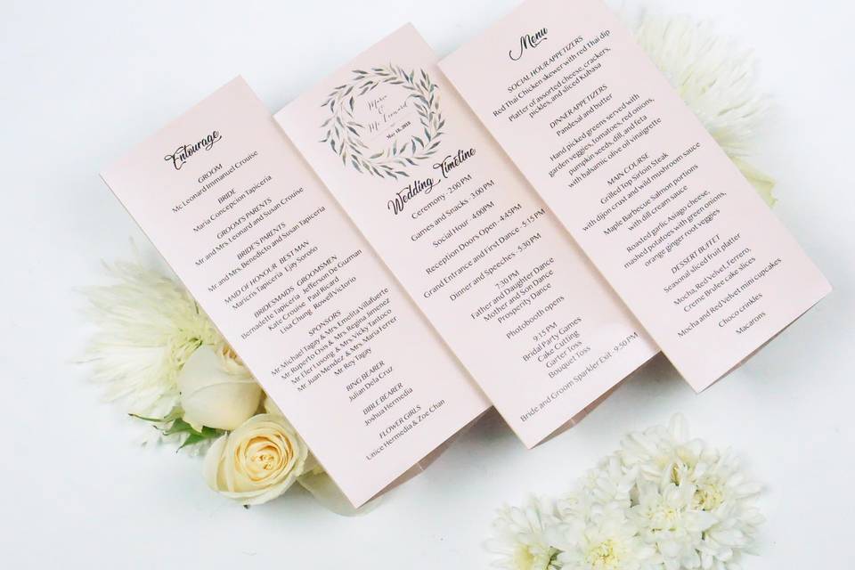 Menu/Program/Bridal Party