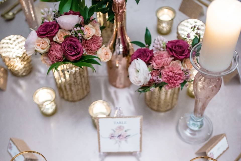 Rose Gold Table Decor