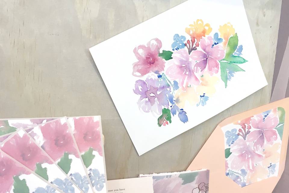 Watercolor Floral on Vellum