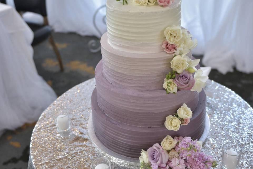 Silver sequin tablecloth