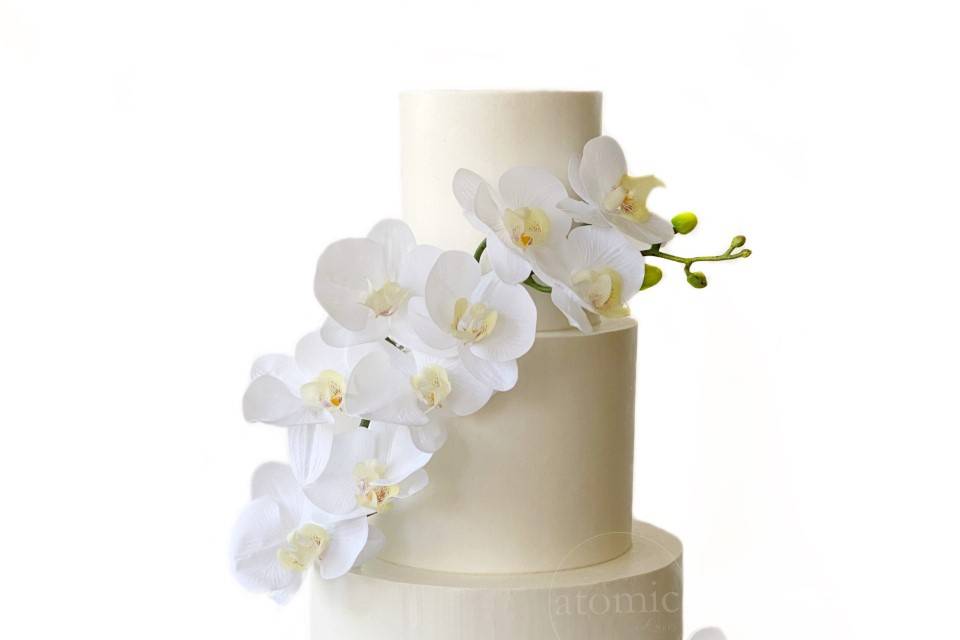 Orchid wedding cake