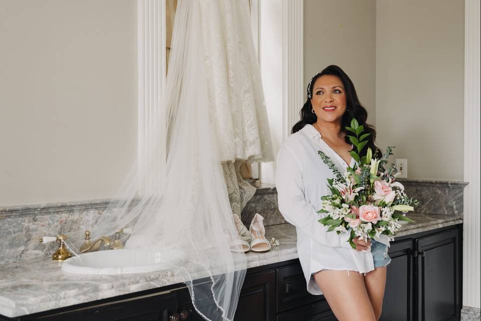 Bride getting ready.