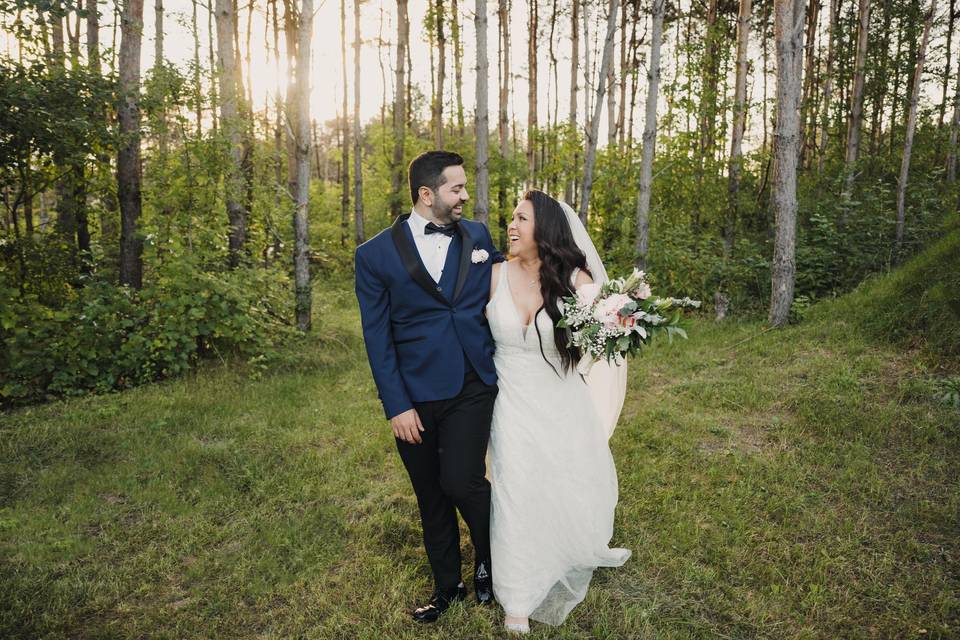 Couple Smiling Walking