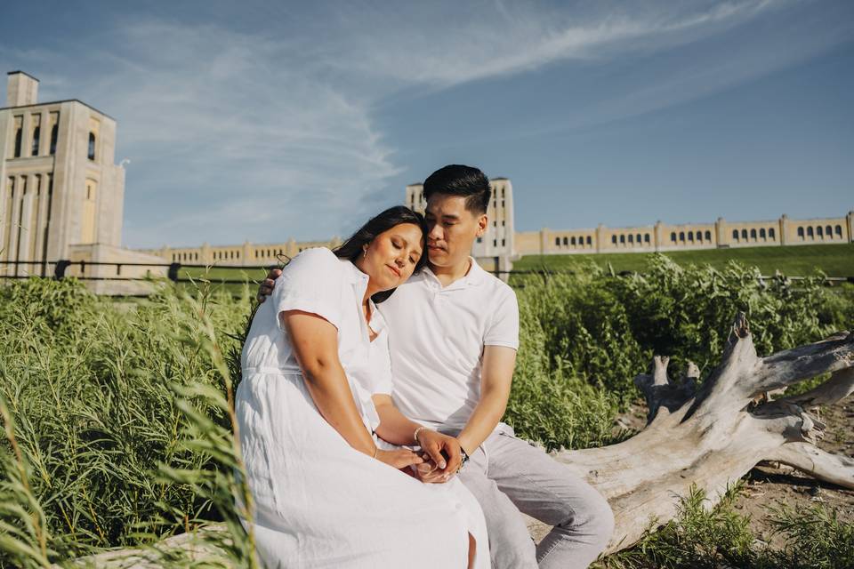 Couple enjoying sunset