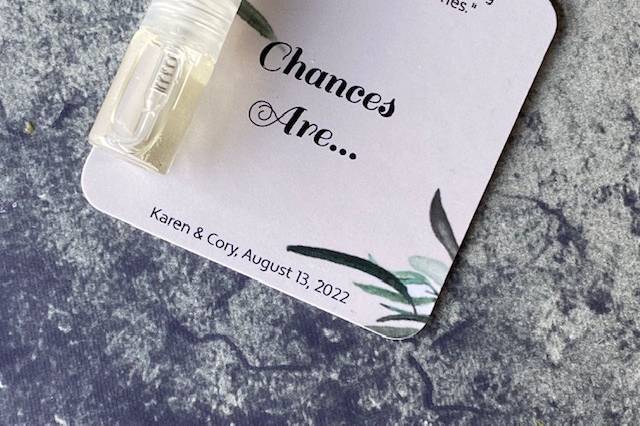 Custom scent wedding favor