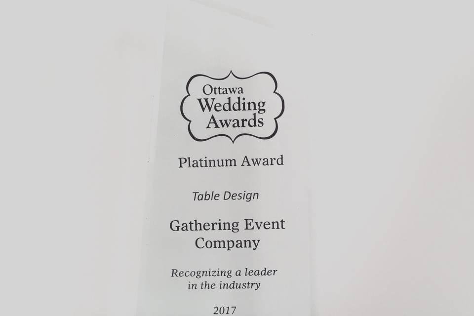 Ottawa Wedding Awards Winner!