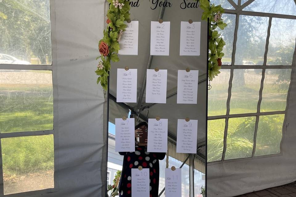 Wedding tent seating chart