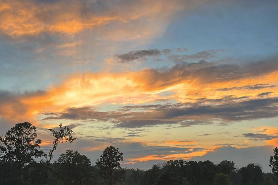 Sunset view from patio & tent