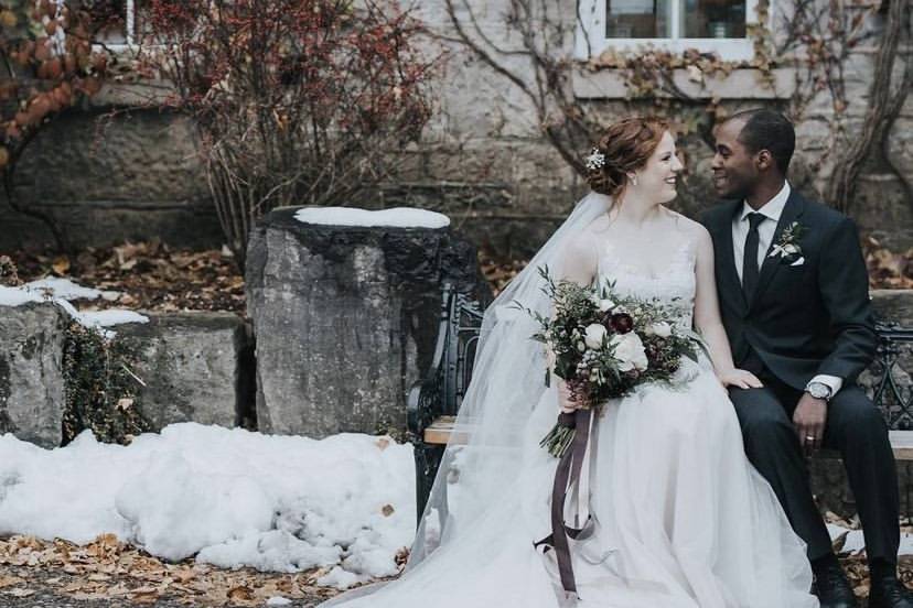 Winter bridal hair