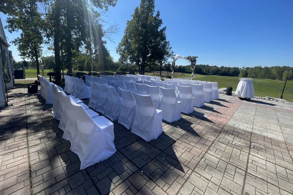 Patio ceremony setup