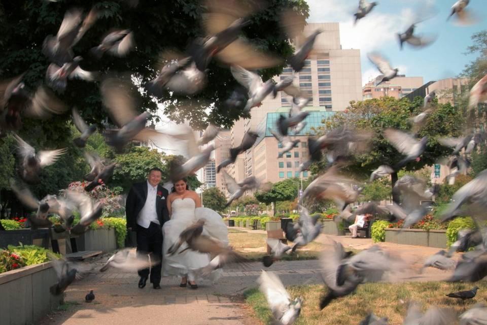 Toronto, Ontario bride and groom