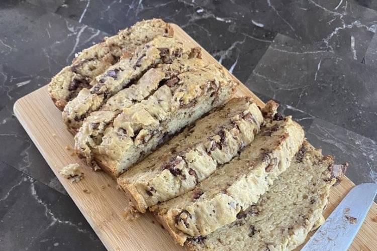 Chocolate banana loaf slices