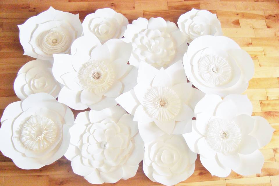 All White Paper Flowers