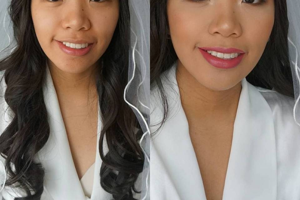 Before & After Bridal makeup