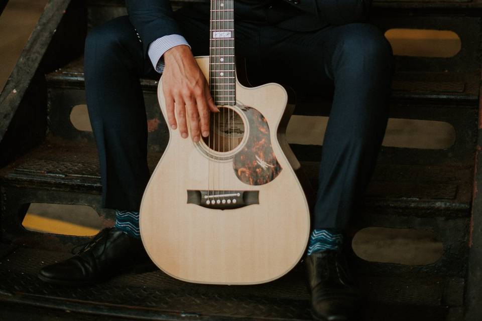 Musician with guitar