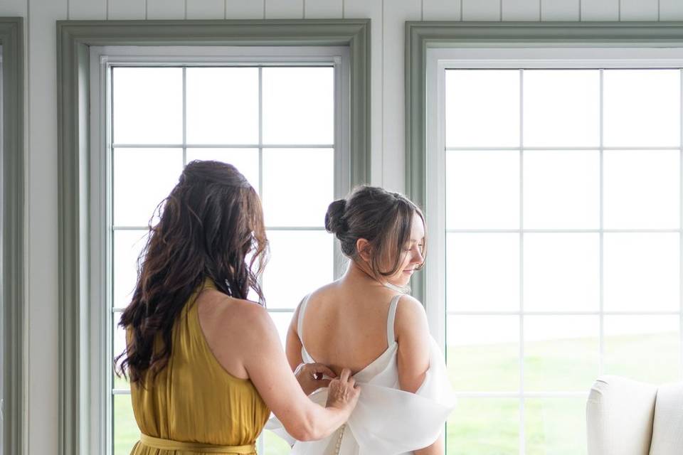 Bride getting ready