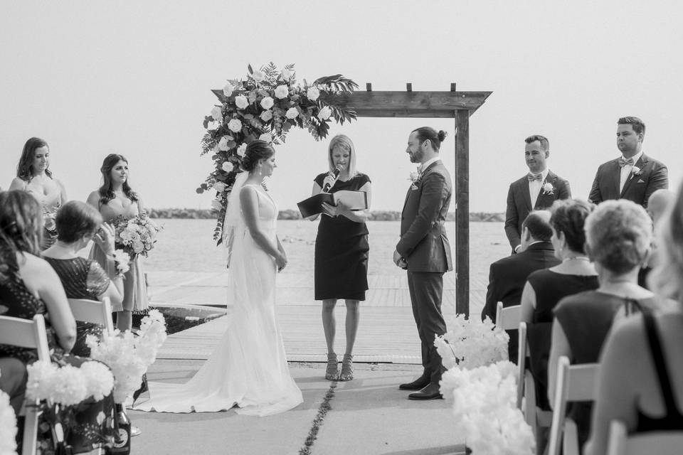 Our bride arrived by boat!