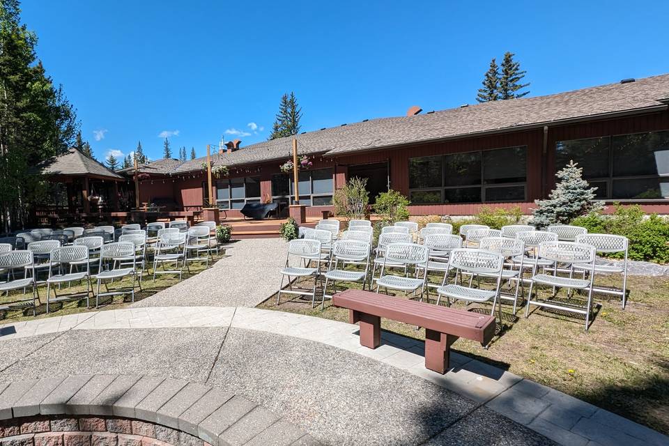 Chairs facing the firepit