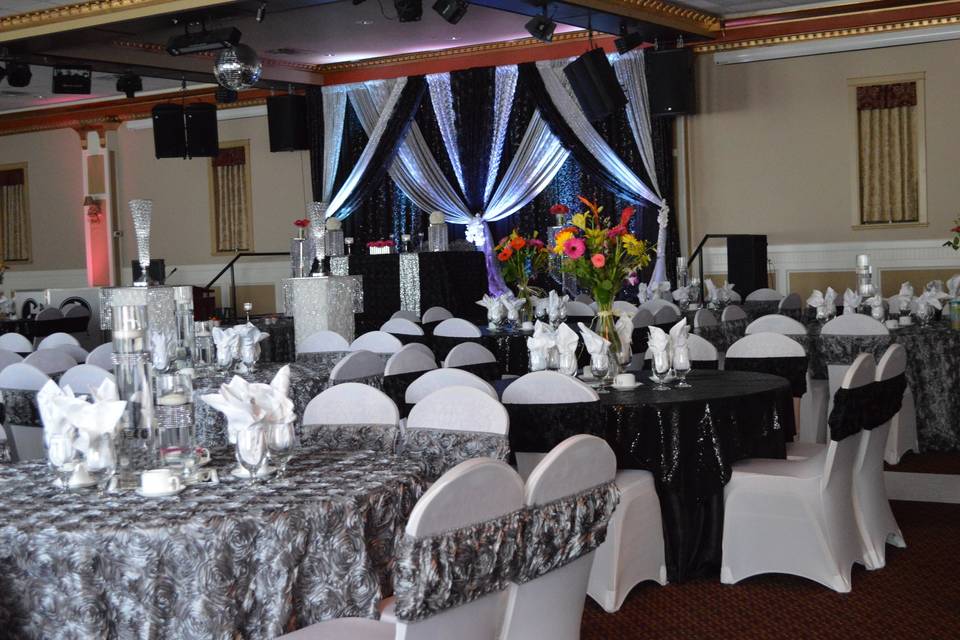 Black and silver venue