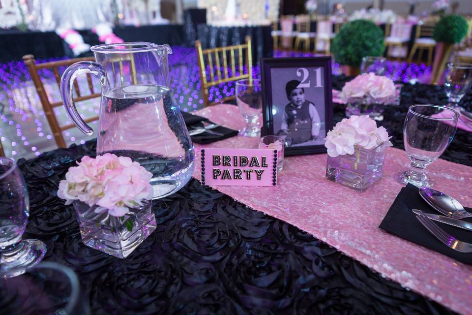 Bridal party table