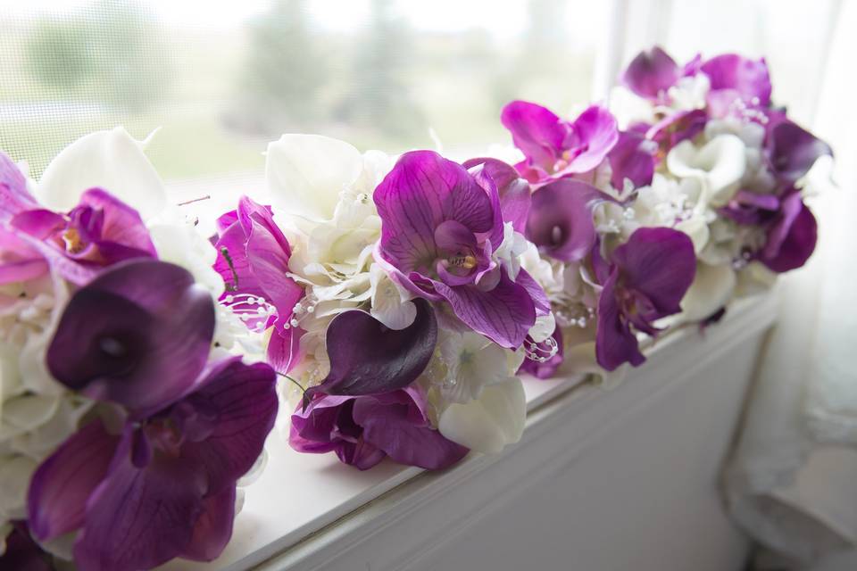 Lavender wedding bouquets