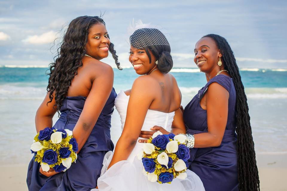 Navy rose wedding bouquets