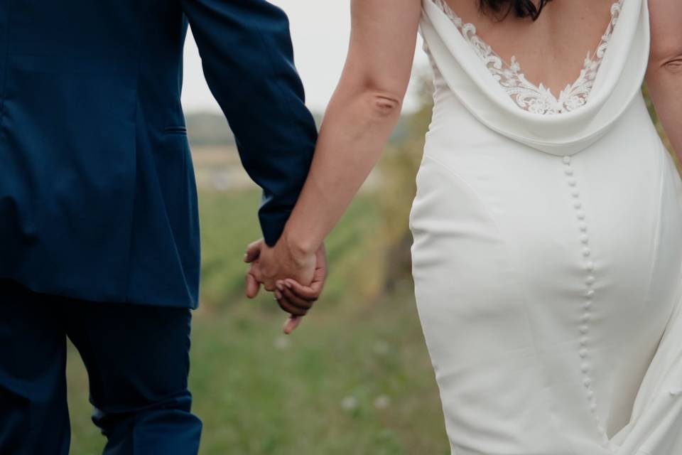 Couple holding hands