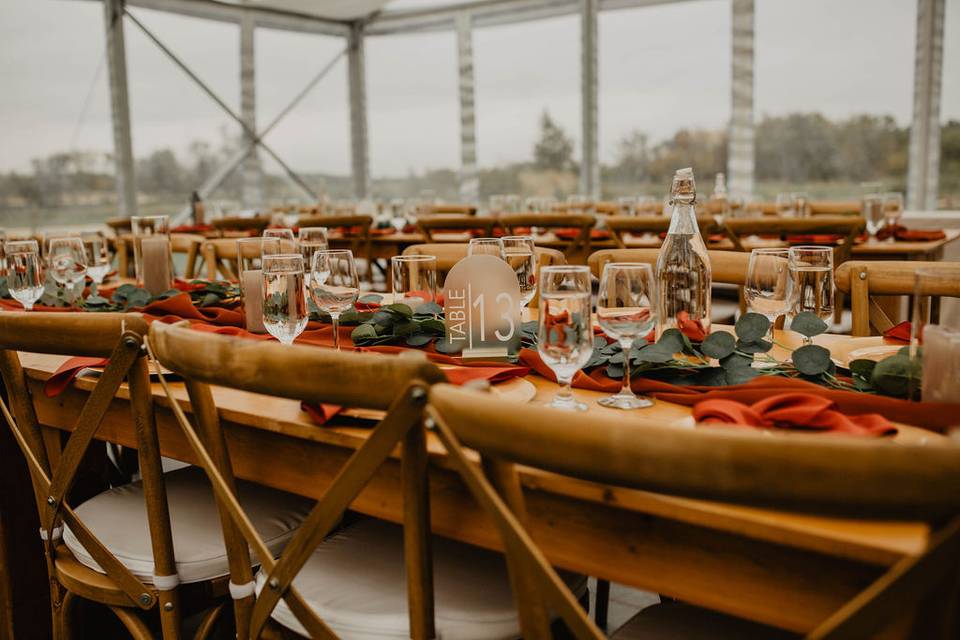 Clear Top Tent Fall Wedding