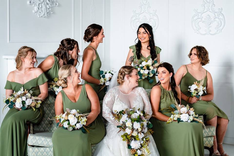 Bridesmaids in Green