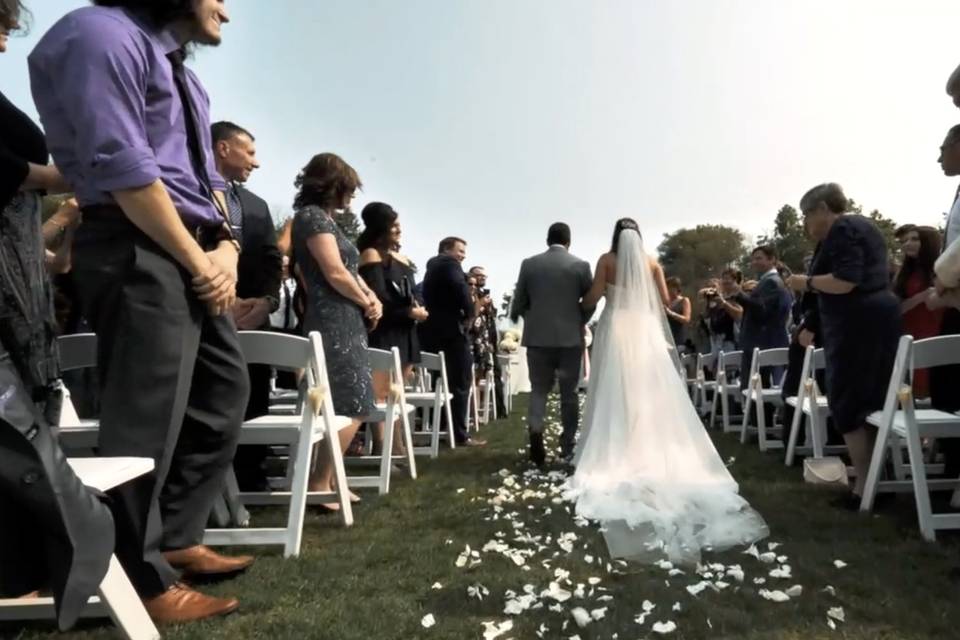 Taylor walking down the aisle