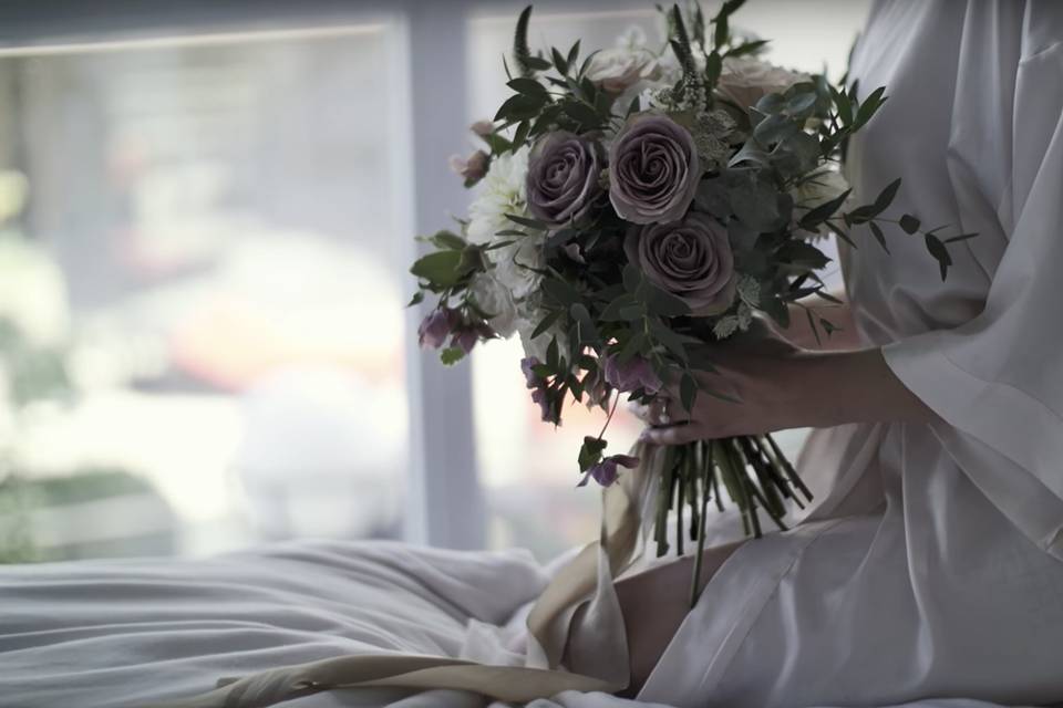 Samie and her bouquet