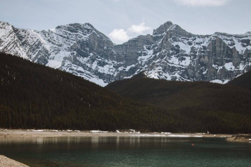 Kelby & Evan by the mountains