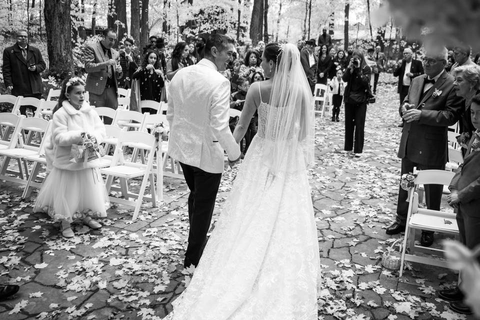 Couple leaving the ceremony