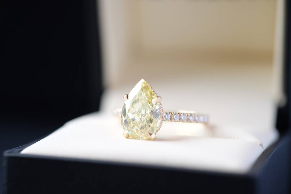 Yellow diamond engagement ring